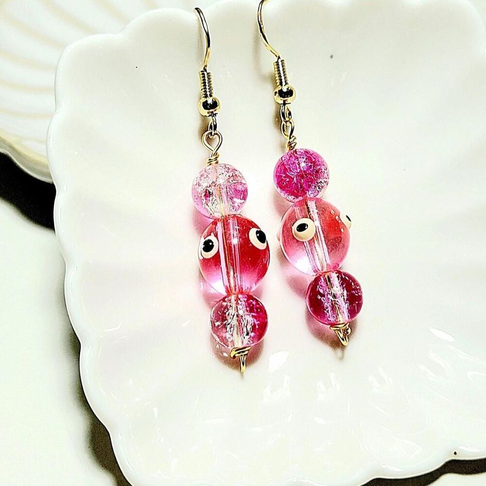 Artisan earrings  648# NEW bohemian Vintage glass earrings Y2k earrings retro c
